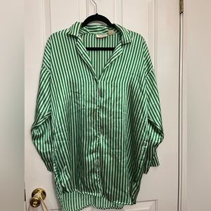 Green Stripped Victoria Secret Sleep Wear Top